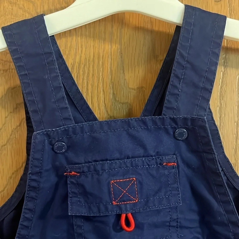 OshKosh B'Gosh Infant Vintage Blue Shorts Overalls‎ 6-9M